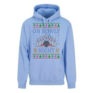 Oh Bowly Night Bowling Ugly Christmas Unisex Surf Hoodie