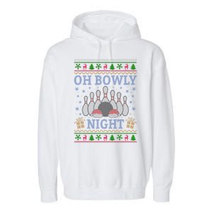 Oh Bowly Night Bowling Ugly Christmas Garment-Dyed Fleece Hoodie