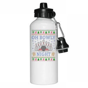 Oh Bowly Night Bowling Ugly Christmas Aluminum Water Bottle