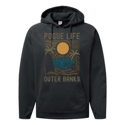 Outer Banks North Carolina NC Beach Performance Fleece Hoodie