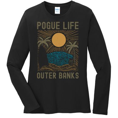 Outer Banks North Carolina NC Beach Ladies Long Sleeve Shirt