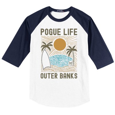 Outer Banks North Carolina NC Beach Baseball Sleeve Shirt