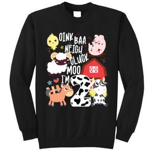 Oink Baa Neigh Cluck Moo Im Two 2 Farmer 2nd Birthday Farm Sweatshirt