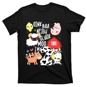 Oink Baa Neigh Cluck Moo Im Two 2 Farmer 2nd Birthday Farm T-Shirt