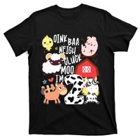 Oink Baa Neigh Cluck Moo Im Two 2 Farmer 2nd Birthday Farm T-Shirt