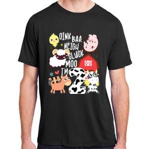 Oink Baa Neigh Cluck Moo Im Two 2 Farmer 2nd Birthday Farm Adult ChromaSoft Performance T-Shirt