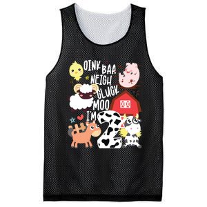 Oink Baa Neigh Cluck Moo Im Two 2 Farmer 2nd Birthday Farm Mesh Reversible Basketball Jersey Tank