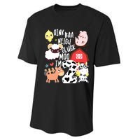 Oink Baa Neigh Cluck Moo Im Two 2 Farmer 2nd Birthday Farm Performance Sprint T-Shirt