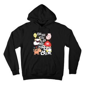 Oink Baa Neigh Cluck Moo Im Two 2 Farmer 2nd Birthday Farm Tall Hoodie