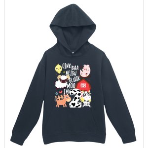 Oink Baa Neigh Cluck Moo Im Two 2 Farmer 2nd Birthday Farm Urban Pullover Hoodie