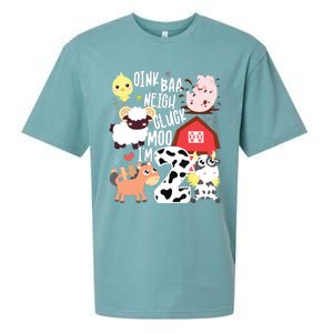 Oink Baa Neigh Cluck Moo Im Two 2 Farmer 2nd Birthday Farm Sueded Cloud Jersey T-Shirt