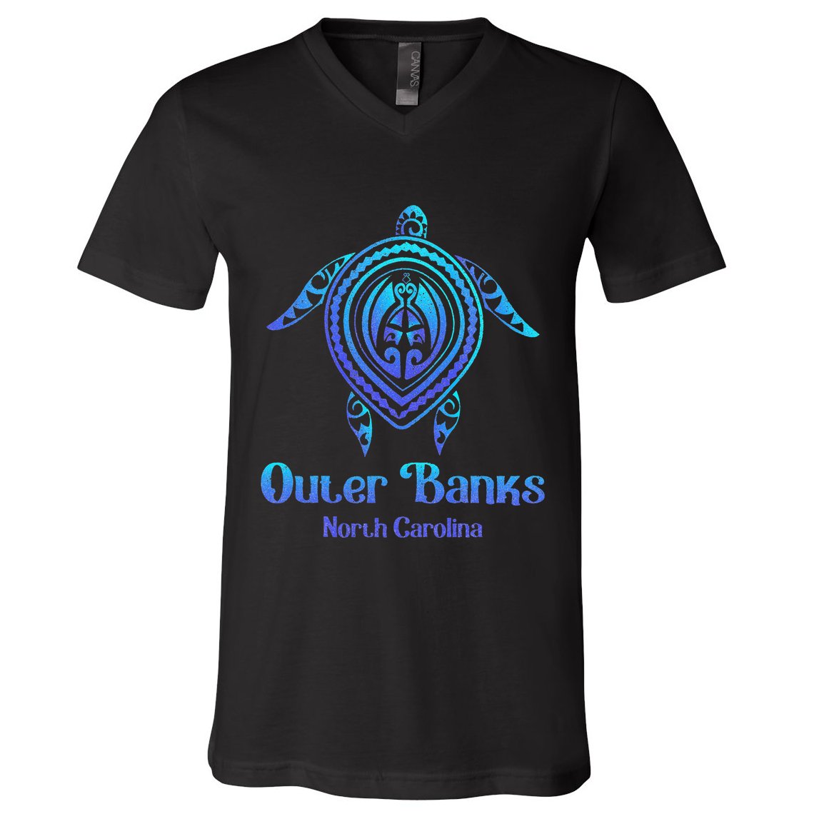 Outer Banks North Carolina Souvenir OBX NC Sea Turtle V-Neck T-Shirt