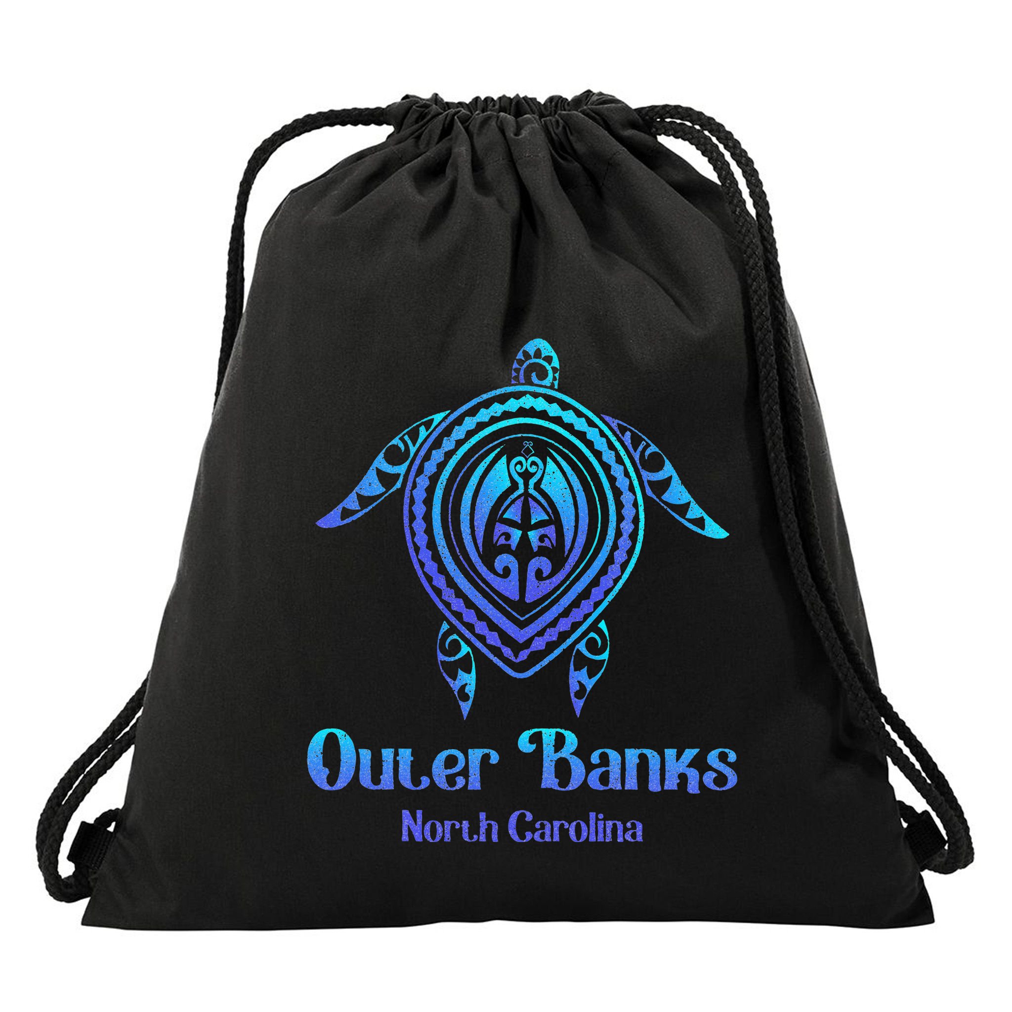 Outer Banks North Carolina Souvenir OBX NC Sea Turtle Drawstring Bag
