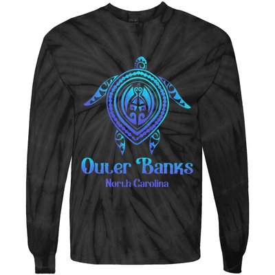 Outer Banks North Carolina Souvenir OBX NC Sea Turtle Tie-Dye Long Sleeve Shirt