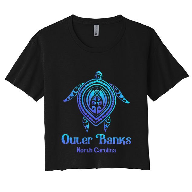 Outer Banks North Carolina Souvenir OBX NC Sea Turtle Crop Top