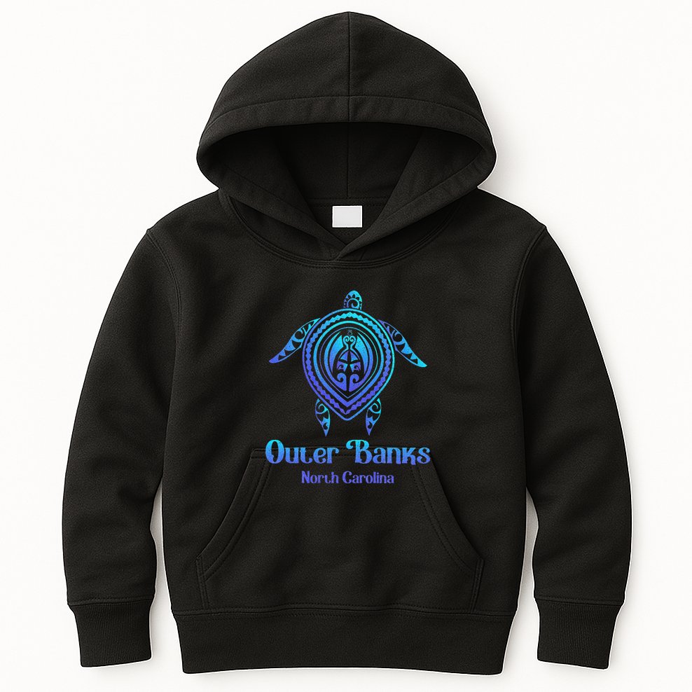 Outer Banks North Carolina Souvenir OBX NC Sea Turtle Kids Hoodie