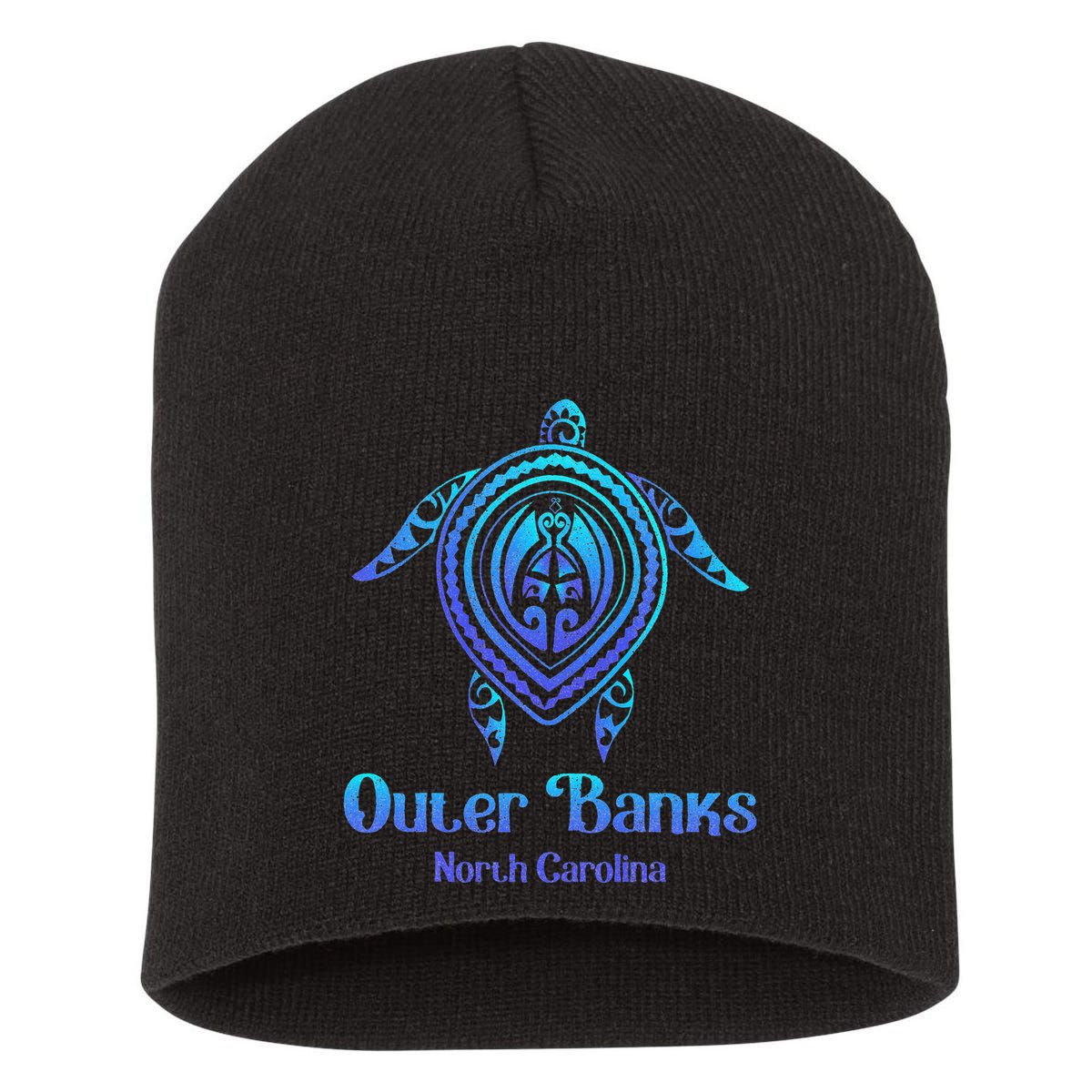 Outer Banks North Carolina Souvenir OBX NC Sea Turtle Short Acrylic Beanie