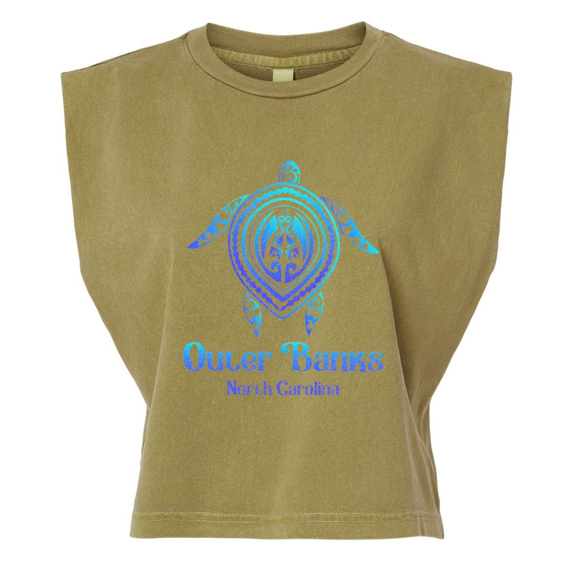 Outer Banks North Carolina Souvenir OBX NC Sea Turtle Garment-Dyed Women's Muscle Tee