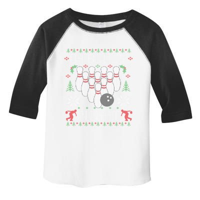 Oh Bowly Night Bowling Ugly Christmas Sweater Party Gift Toddler Fine Jersey T-Shirt