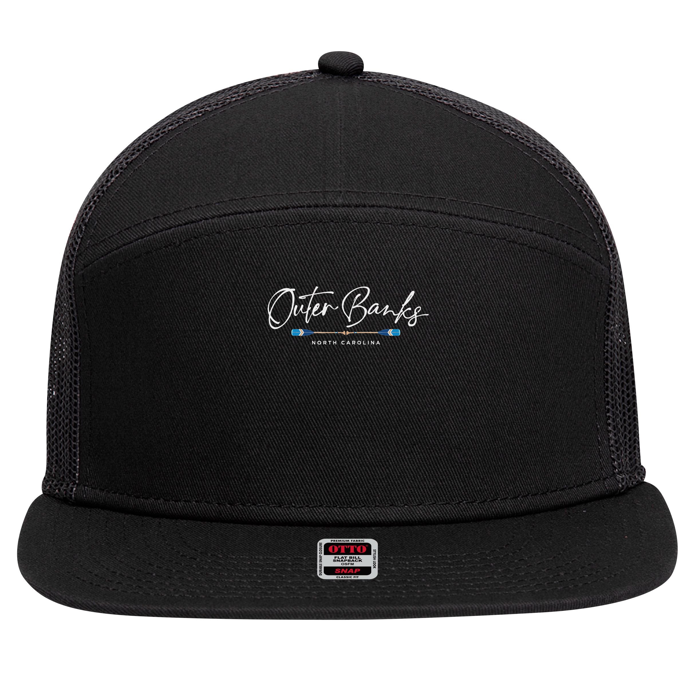 Outer Banks North Carolina Oars Graphic 7 Panel Mesh Trucker Snapback Hat
