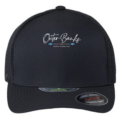 Outer Banks North Carolina Oars Graphic Flexfit Unipanel Trucker Cap