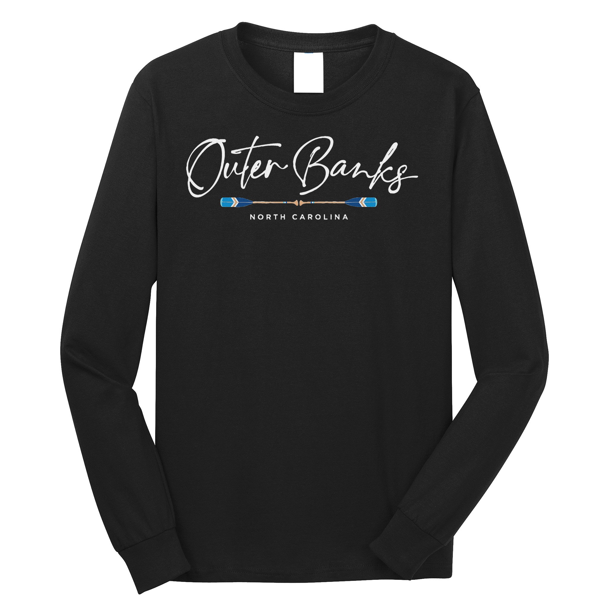 Outer Banks North Carolina Oars Graphic Long Sleeve Shirt