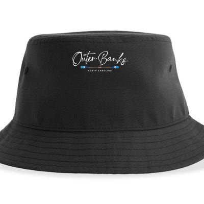 Outer Banks North Carolina Oars Graphic Sustainable Bucket Hat