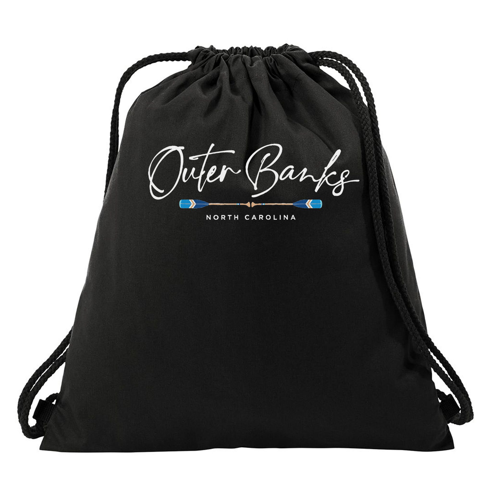 Outer Banks North Carolina Oars Graphic Drawstring Bag
