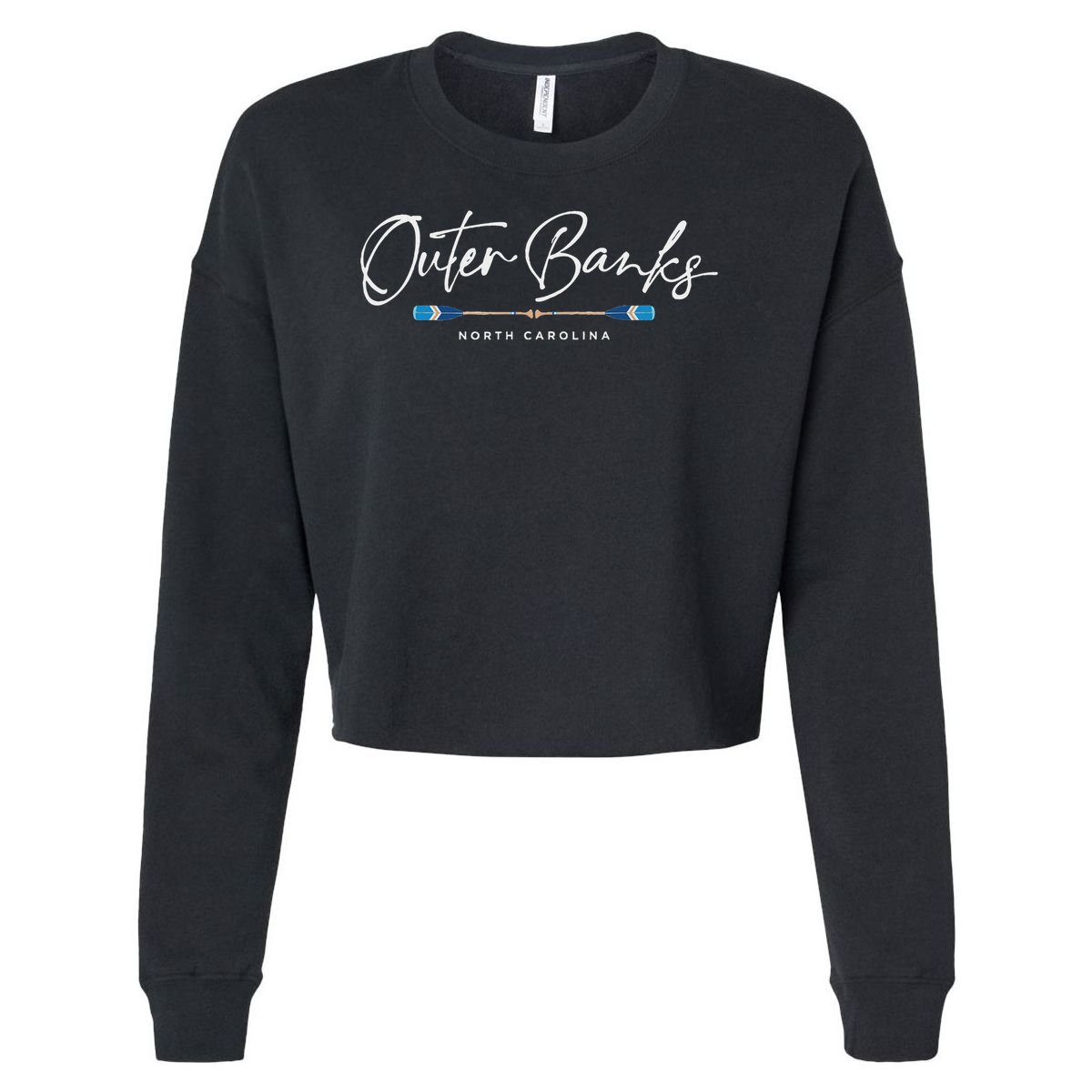 Outer Banks North Carolina Oars Graphic Cropped Pullover Crew