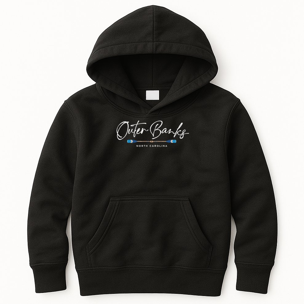 Outer Banks North Carolina Oars Graphic Kids Hoodie