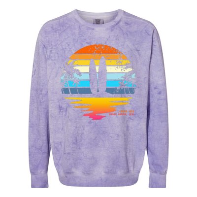 Outer Banks NC Retro Beach Surfing Pogue Life Outer Banks Colorblast Crewneck Sweatshirt