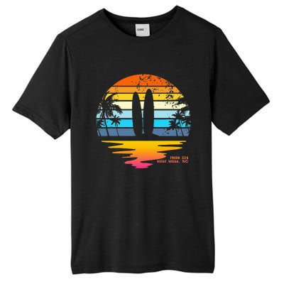 Outer Banks NC Retro Beach Surfing Pogue Life Outer Banks Tall Fusion ChromaSoft Performance T-Shirt