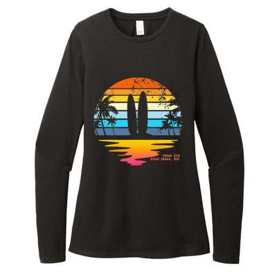 Outer Banks NC Retro Beach Surfing Pogue Life Outer Banks Womens CVC Long Sleeve Shirt