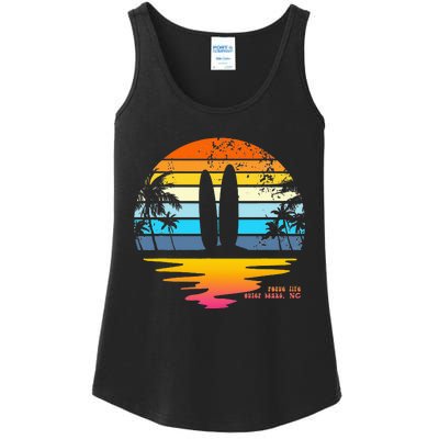 Outer Banks NC Retro Beach Surfing Pogue Life Outer Banks Ladies Essential Tank