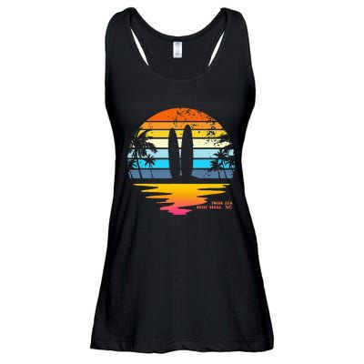 Outer Banks NC Retro Beach Surfing Pogue Life Outer Banks Ladies Essential Flowy Tank