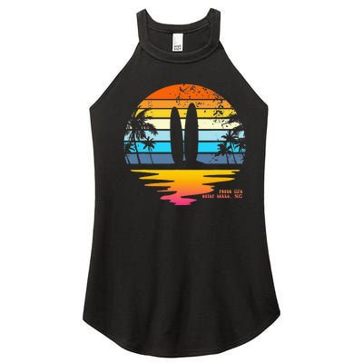 Outer Banks NC Retro Beach Surfing Pogue Life Outer Banks Women’s Perfect Tri Rocker Tank