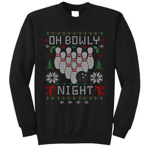 Oh Bowly Night Bowling Ugly Christmas Sweater Party Gift Funny Gift Sweatshirt