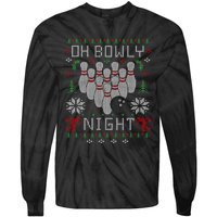 Oh Bowly Night Bowling Ugly Christmas Sweater Party Gift Funny Gift Tie-Dye Long Sleeve Shirt