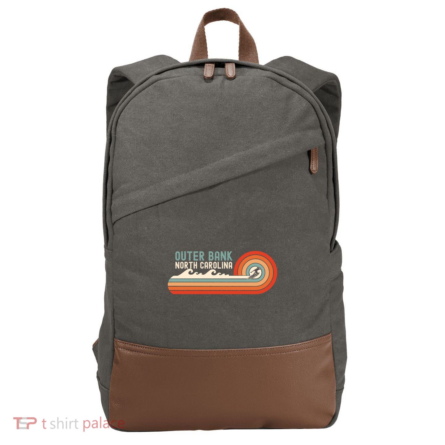 Outer Banks North Carolina NC Beach Cotton Canvas Backpack