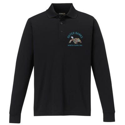 Outer Banks North Carolina NC Beach Performance Long Sleeve Polo