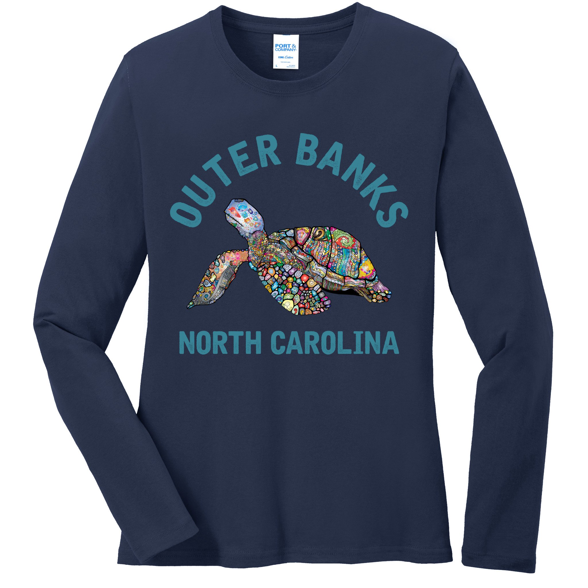 Outer Banks North Carolina NC Beach Ladies Long Sleeve Shirt