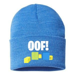 Oof! Blox Noob Funny Gamer Gift Sustainable Knit Beanie