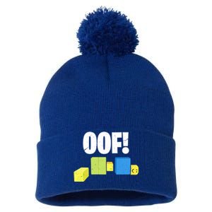 Oof! Blox Noob Funny Gamer Gift Pom Pom 12in Knit Beanie