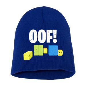 Oof! Blox Noob Funny Gamer Gift Short Acrylic Beanie