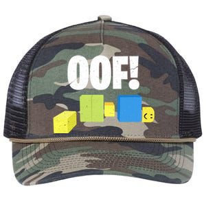 Oof! Blox Noob Funny Gamer Gift Retro Rope Trucker Hat Cap