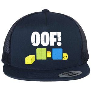 Oof! Blox Noob Funny Gamer Gift Flat Bill Trucker Hat