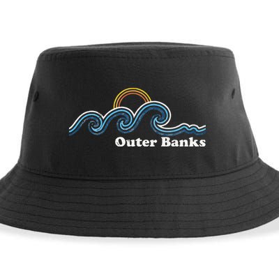 Outer Banks North Carolina Sufing Waves Sunset Beach Vintage Sustainable Bucket Hat