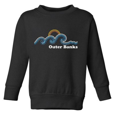 Outer Banks North Carolina Sufing Waves Sunset Beach Vintage Toddler Sweatshirt