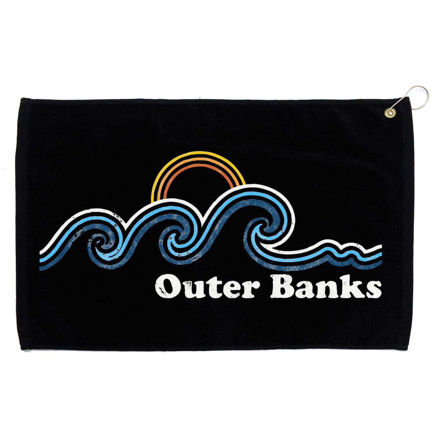 Outer Banks North Carolina Sufing Waves Sunset Beach Vintage Grommeted Golf Towel