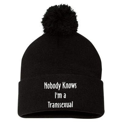 Onika Burgers Nobody Knows IM Transsexual Pom Pom 12in Knit Beanie